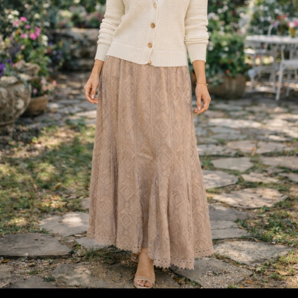 Khaki Lace Skirt